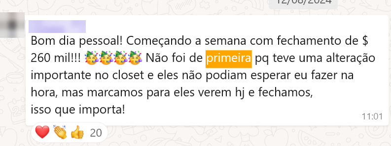 Print do depoimento de Silvana