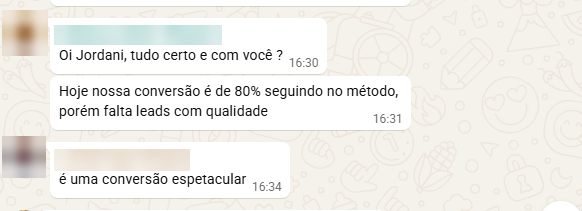 Print do depoimento de Guilherme